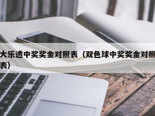 大乐透中奖奖金对照表（双色球中奖奖金对照表）