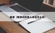 断掌（断掌纹的男人命运怎么样）