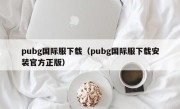 pubg国际服下载（pubg国际服下载安装官方正版）