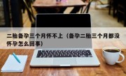 二胎备孕三个月怀不上（备孕二胎三个月都没怀孕怎么回事）