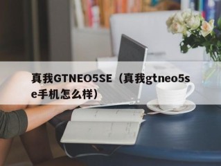 真我GTNEO5SE（真我gtneo5se手机怎么样）